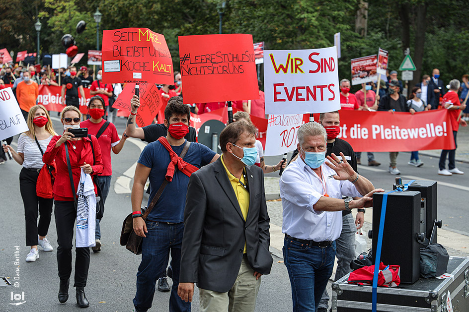 Demonstration der Veranstaltungsbranche:  „ALARMSTUFE ROT“