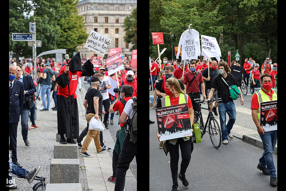 Demonstration der Veranstaltungsbranche:  „ALARMSTUFE ROT“