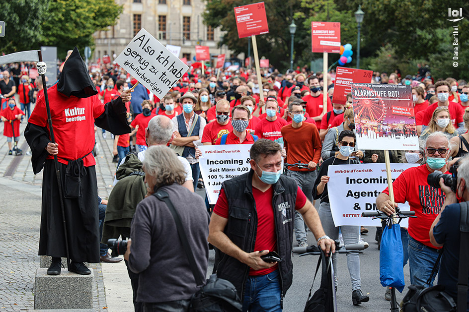 Demonstration der Veranstaltungsbranche:  „ALARMSTUFE ROT“