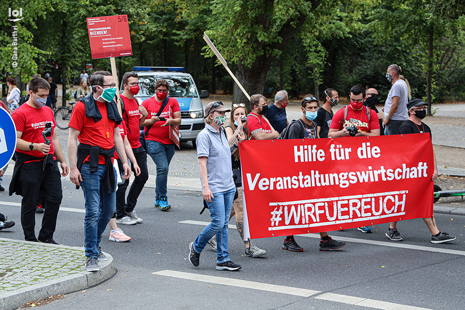 Demonstration der Veranstaltungsbranche:  „ALARMSTUFE ROT“