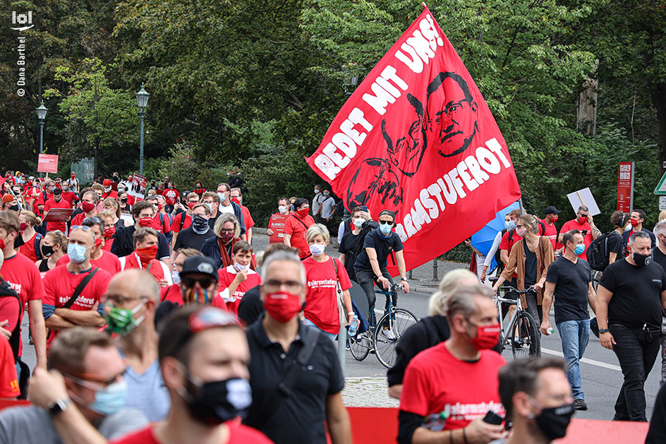 Demonstration der Veranstaltungsbranche:  „ALARMSTUFE ROT“