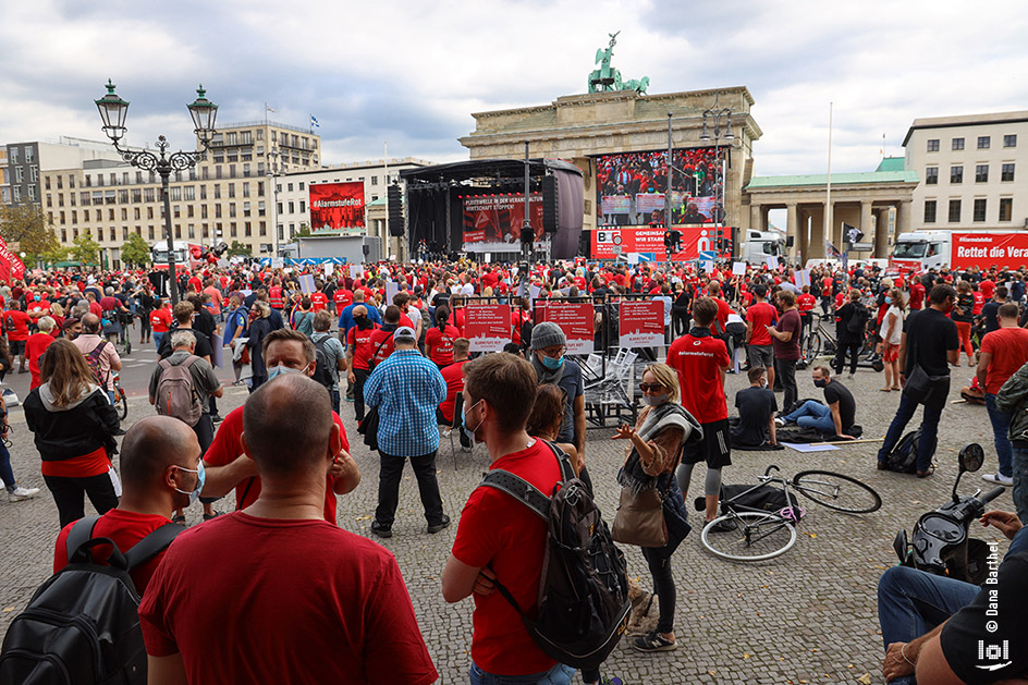 Demonstration der Veranstaltungsbranche:  „ALARMSTUFE ROT“