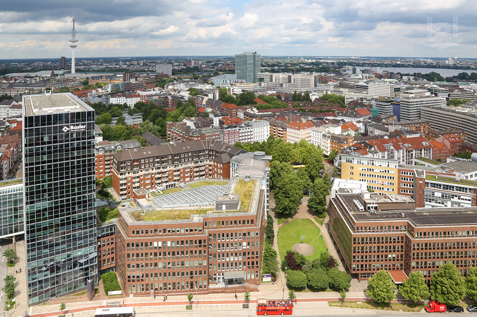 Aussicht vom Hamburger Michel auf die Alster und den Fernsehturm