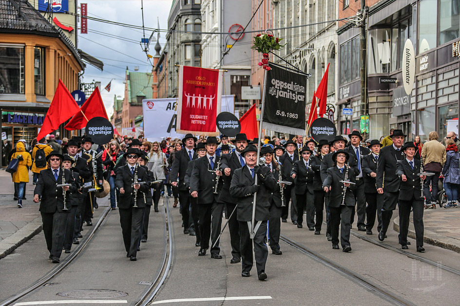 Mai-Demonstration in Oslo, Norwegen