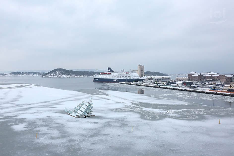 Blick vom Dach von Den Norske Opera & Ballett auf den Oslofjord