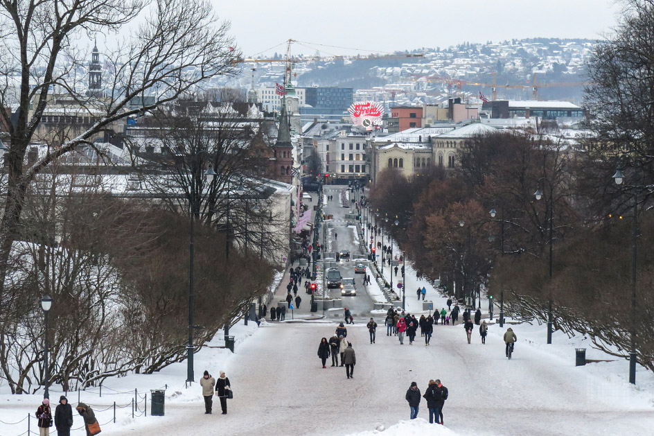 Blick vom Schloss zur Karl Johans gate