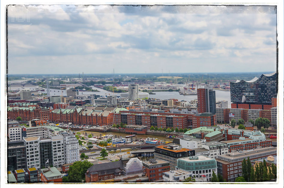 Ausblick vom Hamburger Michel auf die Speicherstadt